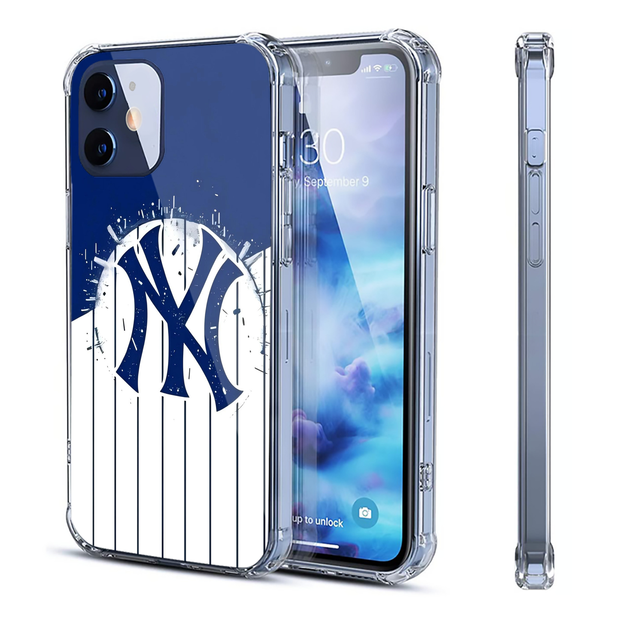New York Yankees 106 Clear IPhone 12 Case – Soft TPU With UV Print – Enhanced Drop Protection, Precise Fit, Anti-Fingerprint, Customizable Design, Scratch-Resistant, Yellow-Resistant